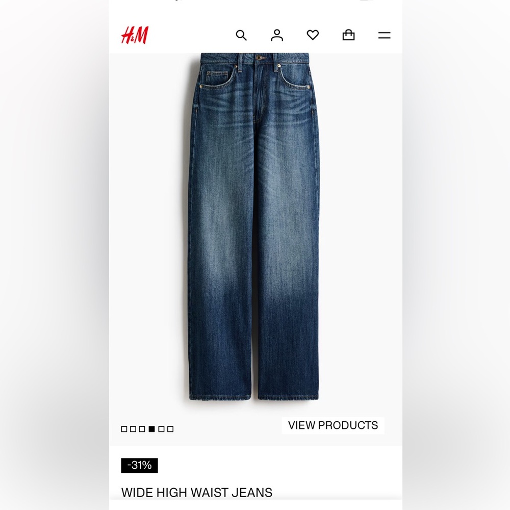 H&M wide high waist jeans